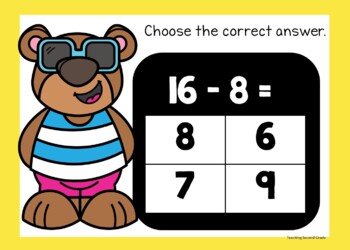 Summer Subtraction Google Slides™ Facts Practice Set 2 Google Classroom - Image 2