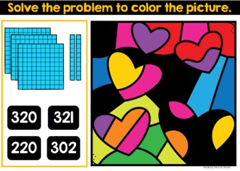 Place Value Google Slides Valentine's Base 10 Blocks Color Code - Image 3