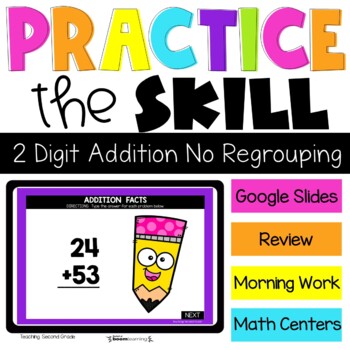 2 Digit Addition without Regrouping Google Slides Digital Task Cards ...