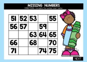 Missing Numbers Google Slides Digital Task Cards - Teaching Ideas Made Easy