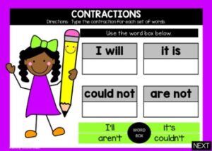 Contractions Google Slides - Teaching Ideas Made Easy