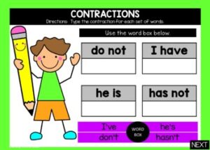 Contractions Google Slides - Teaching Ideas Made Easy