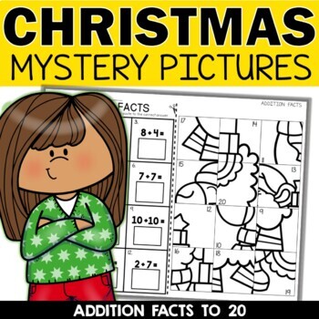 Christmas Addition Mystery Pictures Addition Facts to 20