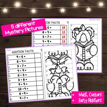 Christmas Addition Mystery Pictures Addition Facts to 20 - Image 4