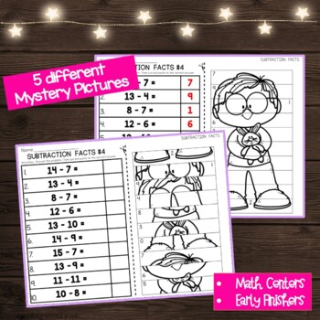 Christmas Subtraction Cut and Paste Mystery Pictures - Image 3