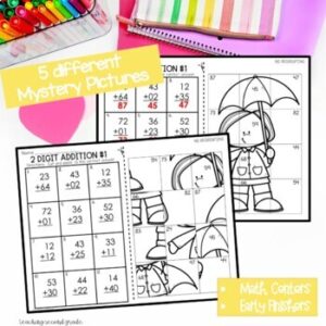Spring 2 Digit Addition without Regrouping Mystery Pictures - Teaching ...