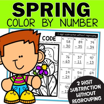 2 Digit Subtraction without Regrouping Color Code