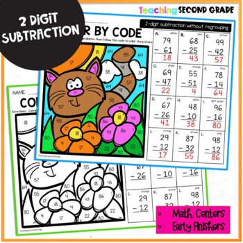 2 Digit Subtraction without Regrouping Color Code - Image 3