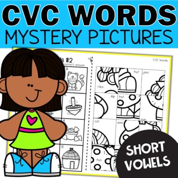 Short Vowels Worksheets Mystery Pictures CVC Words