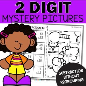 Two Digit Subtraction without Regrouping Mystery Pictures