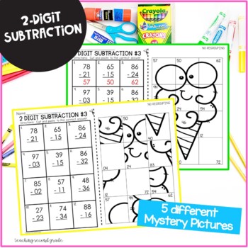 Two Digit Subtraction without Regrouping Mystery Pictures - Image 3