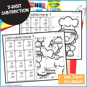 Two Digit Subtraction without Regrouping Mystery Pictures - Image 4