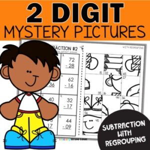Two Digit Subtraction with Regrouping Mystery Pictures