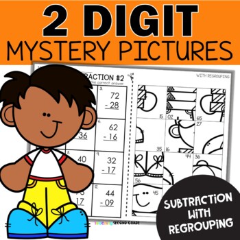 Two Digit Subtraction with Regrouping Mystery Pictures