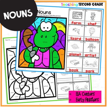 Nouns Color by Code Worksheets - Image 2