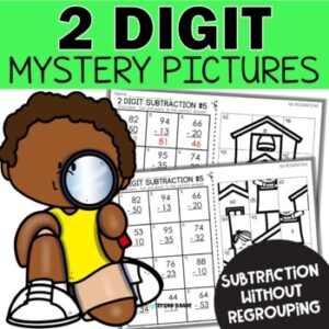 2 Digit Subtraction without Regrouping Mystery Pictures