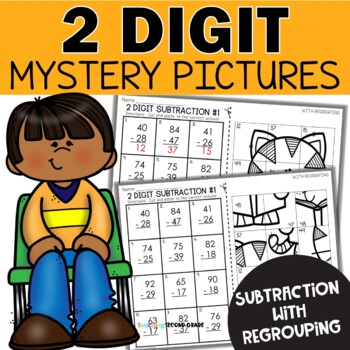 2 Digit Subtraction with Regrouping Mystery Pictures