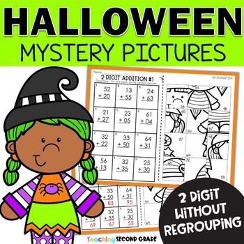 Halloween 2 Digit Addition Without Regrouping Mystery Pictures