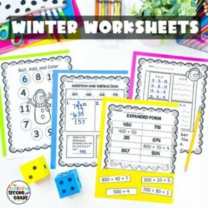 Winter Worksheets for 2nd Grade – Math & Language Arts