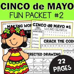 Cinco de Mayo Busy Fun Packet with Word Searches, Crossword Puzzles, and More