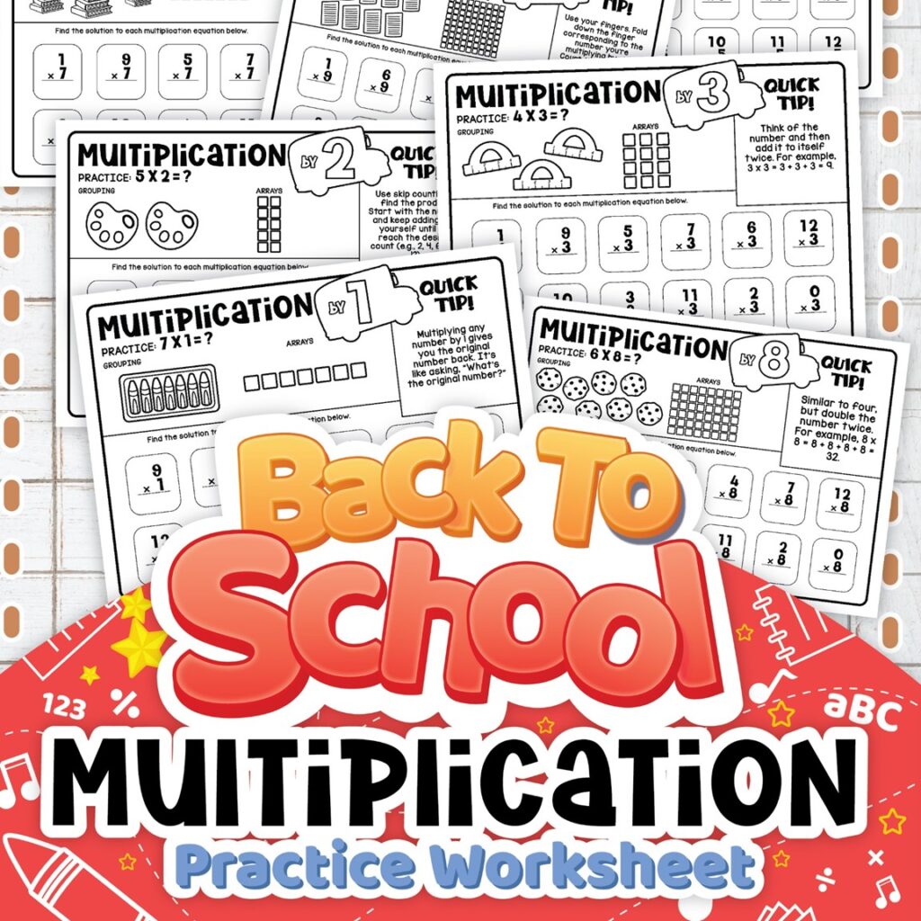 Back to School Multiplication Facts Worksheets - Facts 0 through 12 ...