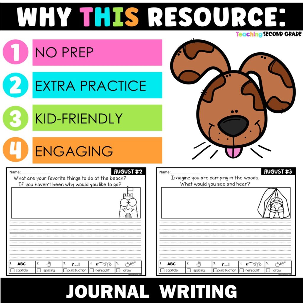 August Daily Journal Writing Prompts - Teaching Ideas Made Easy