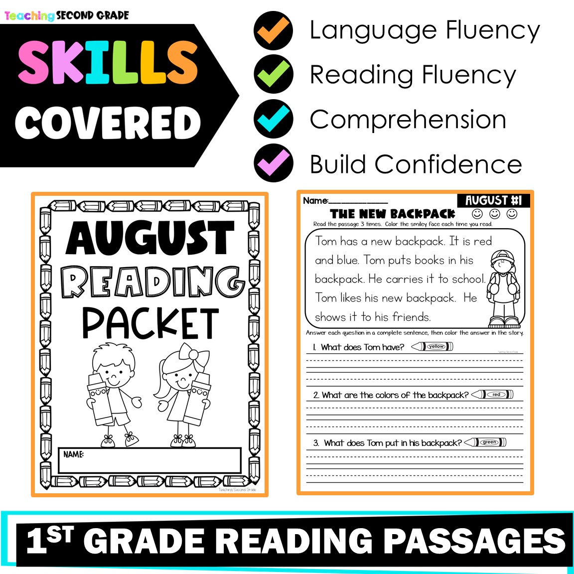 August 1st Grade Reading Passages with Comprehension Questions - Image 3
