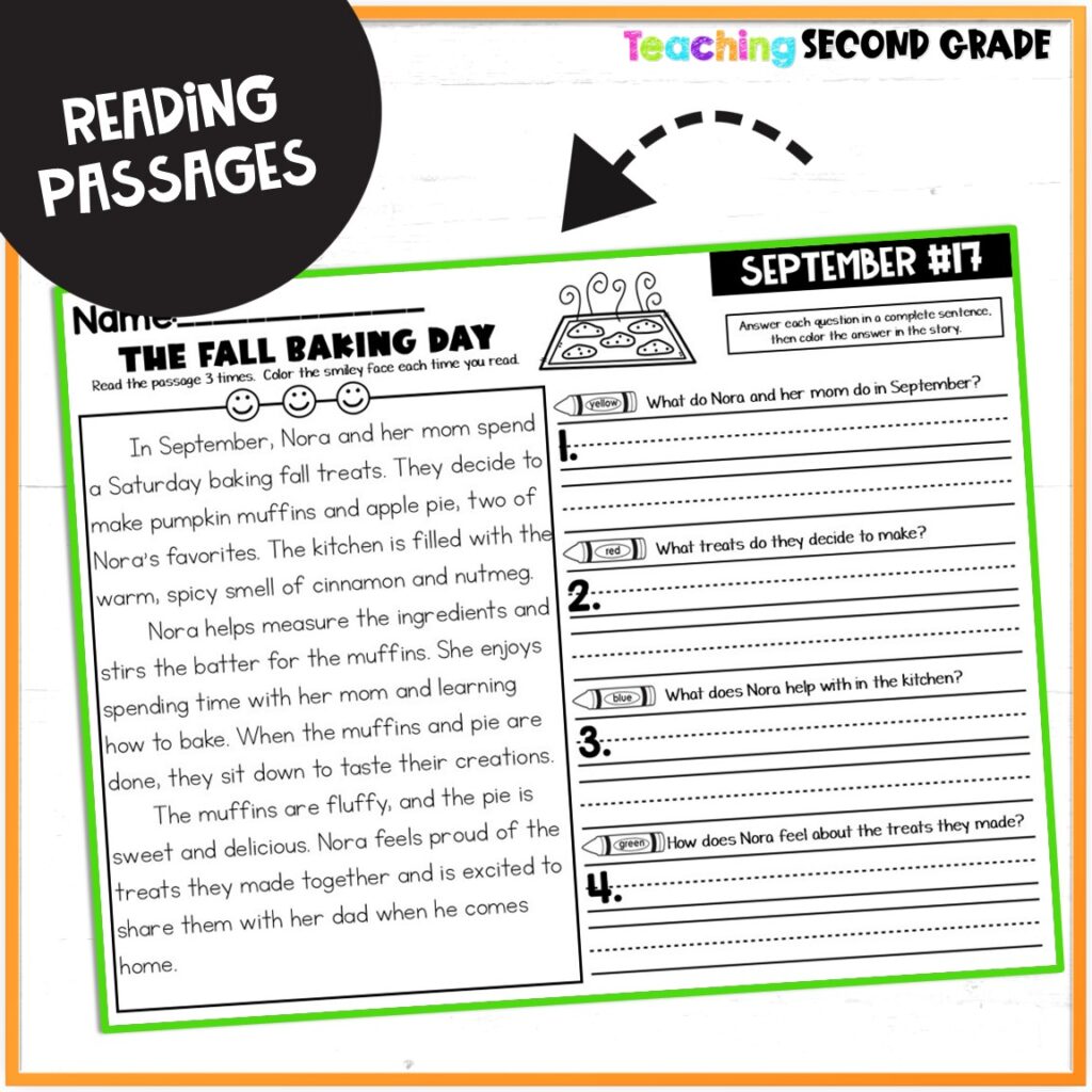 September Reading Passages for 2nd Grade - Teaching Ideas Made Easy
