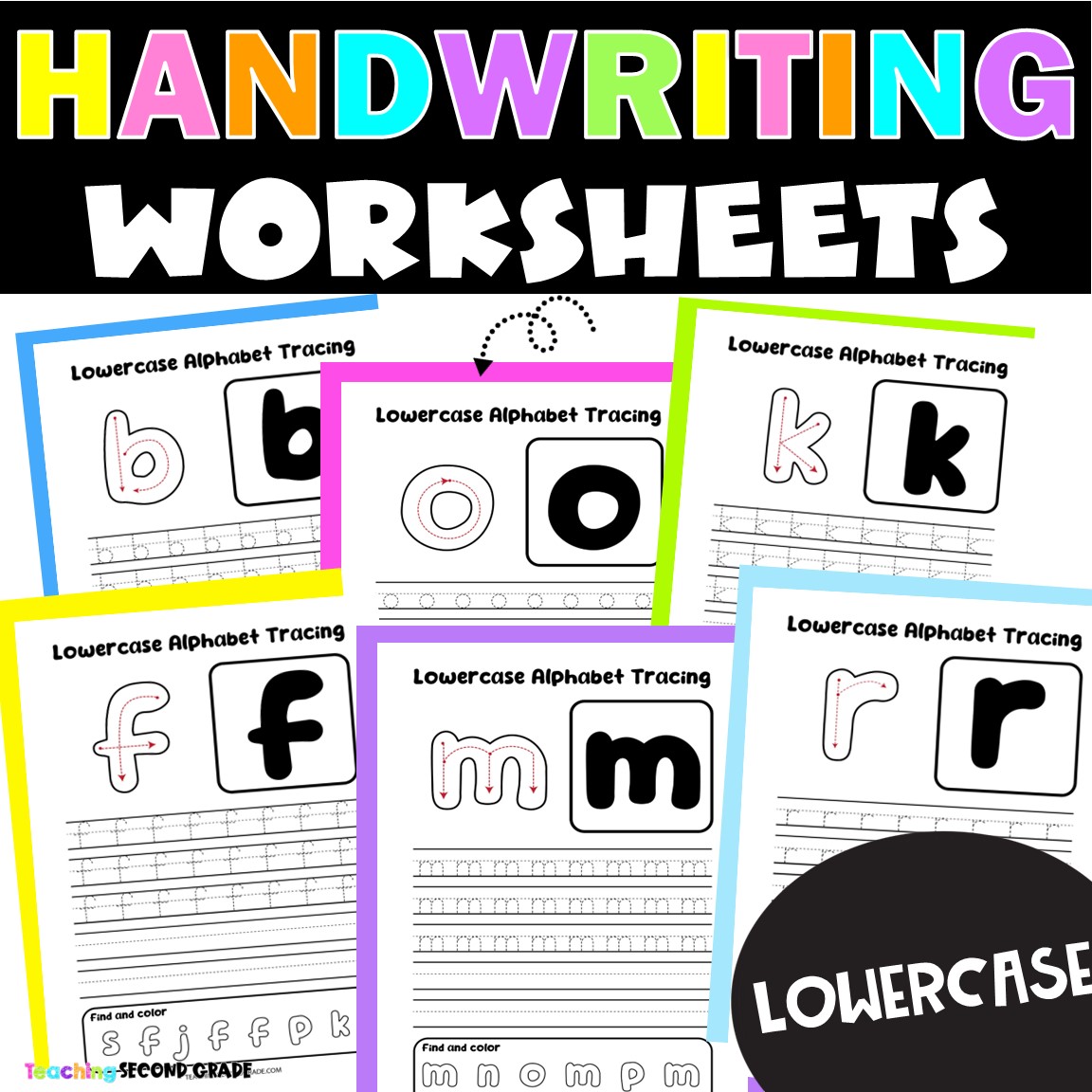 26-Page Alphabet Lowercase Letters Handwriting Worksheets - Teaching ...