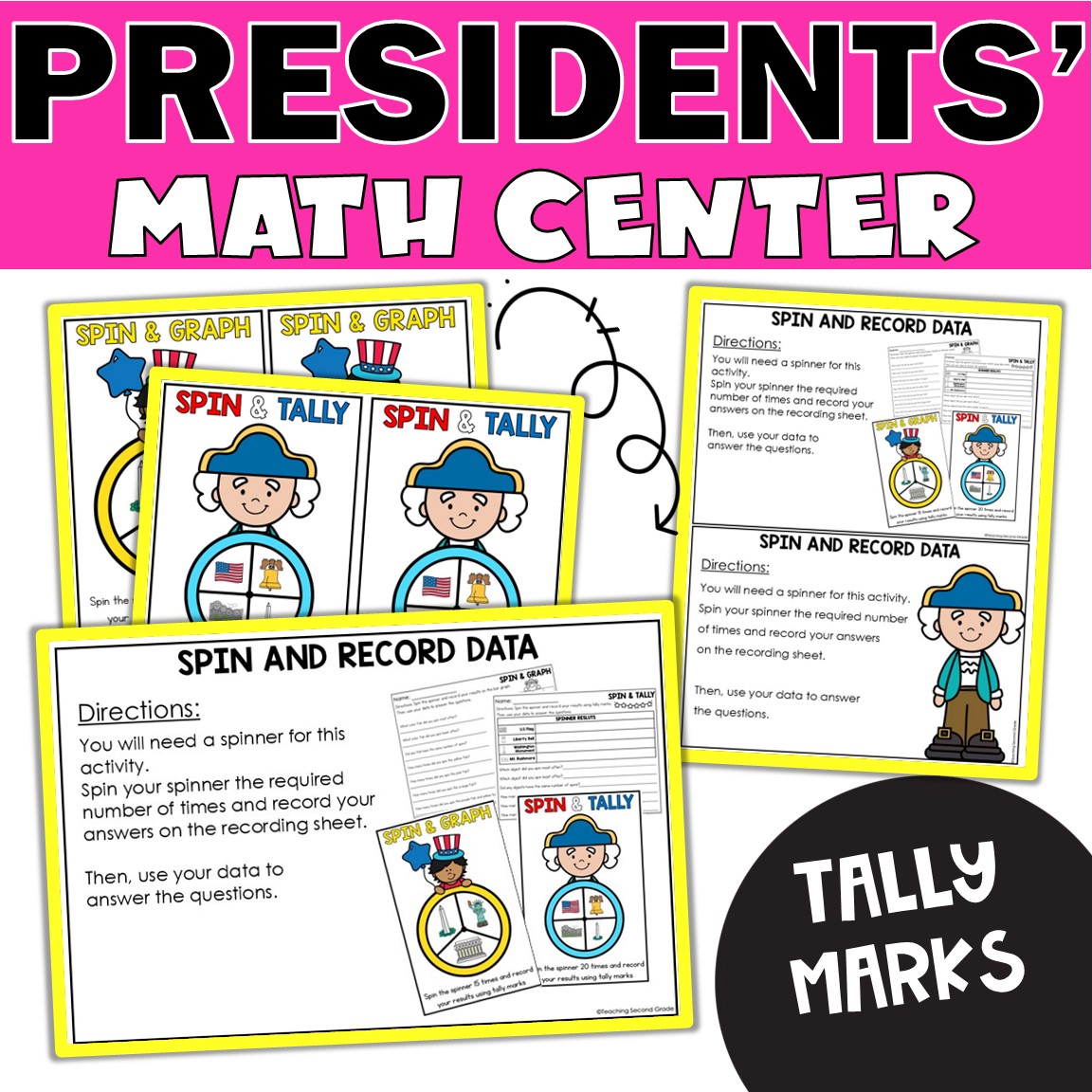 Presidents' Day Tally Marks Math Center - Teaching Ideas Made Easy