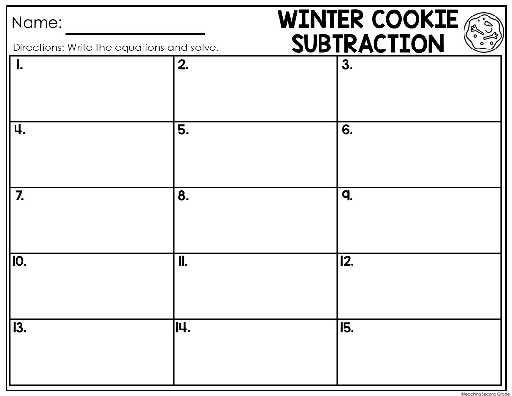 Winter Subtraction Math Center for January - Image 5