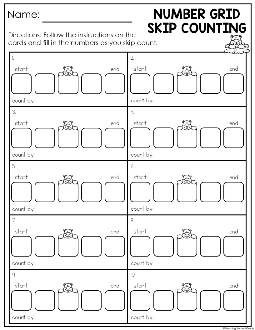 Groundhog Day Number Grid Skip Counting Center - Image 5