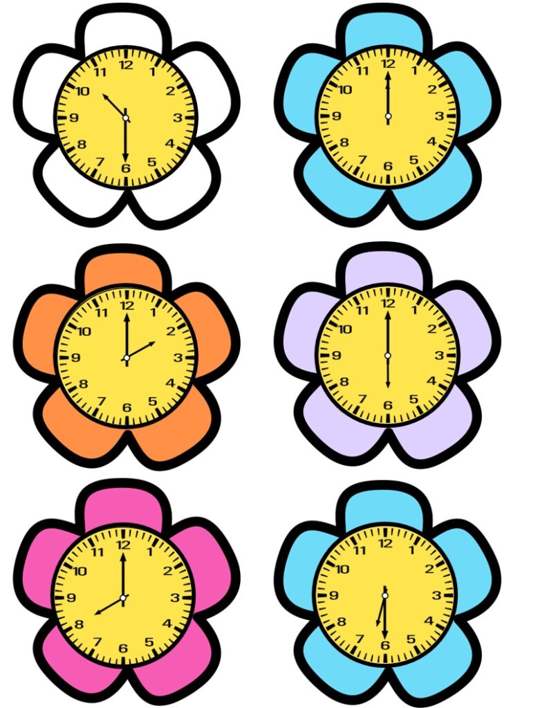Spring Telling Time Math Center | Clock Matching Activity for 1st and ...