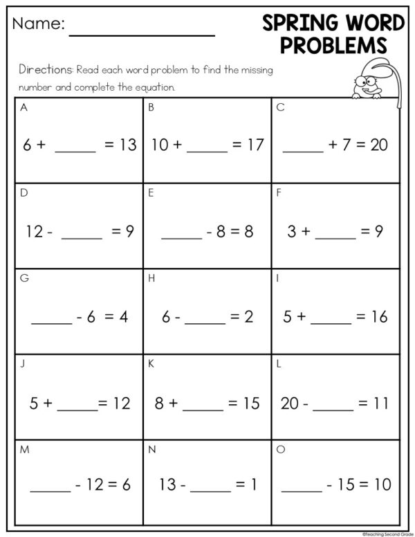 Spring Addition & Subtraction Word Problems | Math Center - Teaching ...