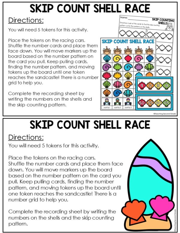 Math Race Pattern May Skip Counting Math Center | Number Pattern Racing Game for 1st ...