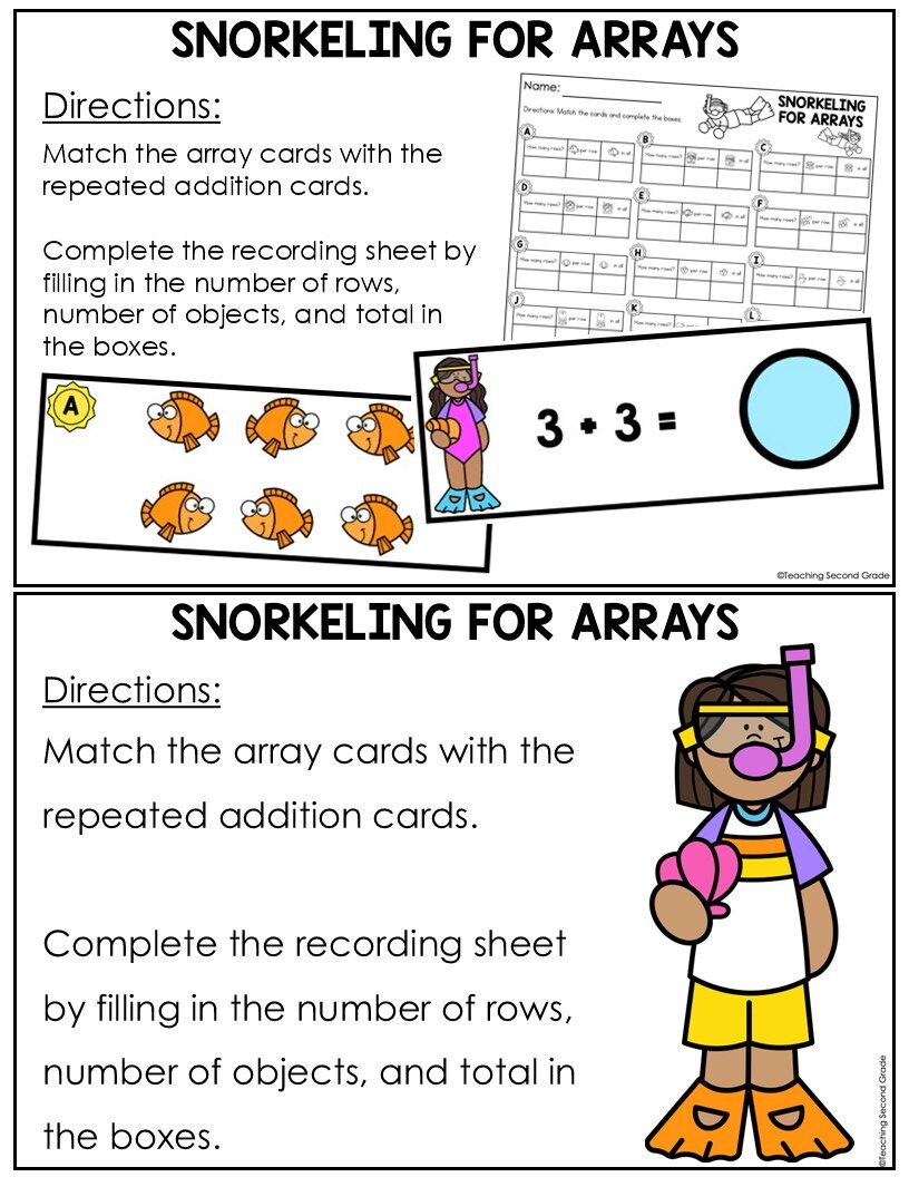 May Arrays Math Center | Repeated Addition Activity 1st & 2nd Grade ...