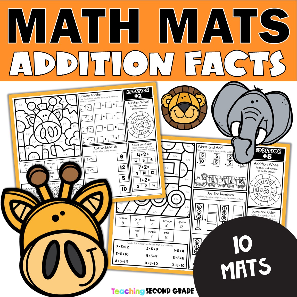 Addition Facts Strategies Math Mats Bundle 10 Printable Activities