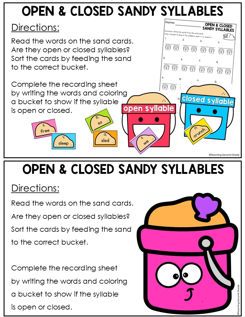 Open and Closed Syllables Phonics Center | End of the Year or Summer - Image 2