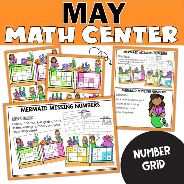 May Missing Numbers on a Grid | Number Pattern Activity for 1st & 2nd ...