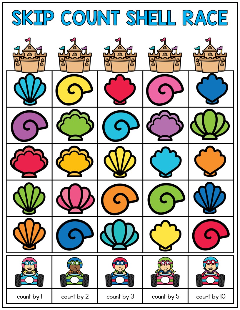 May Skip Counting Math Center | Number Pattern Racing Game for 1st ...