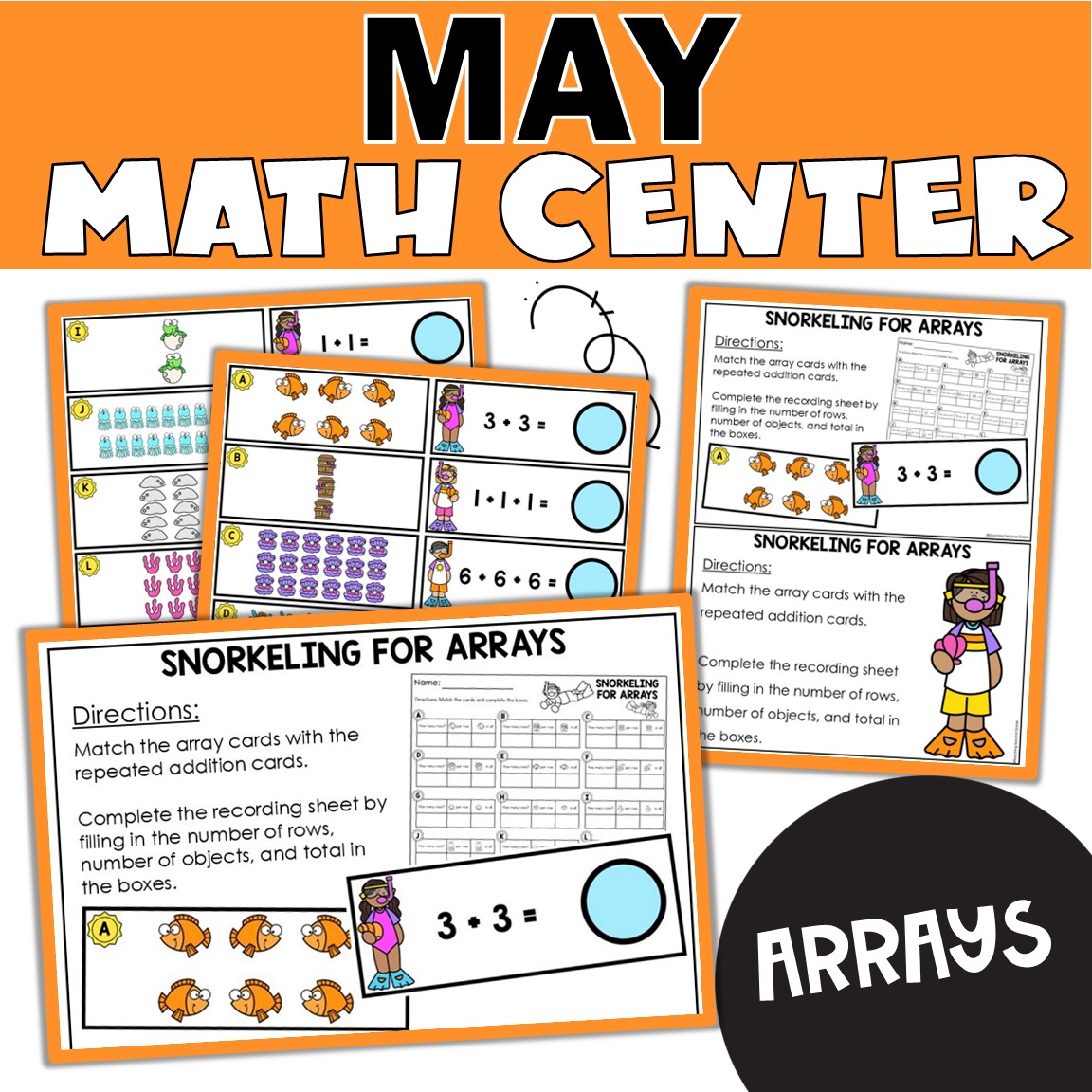 May Arrays Math Center | Repeated Addition Activity 1st & 2nd Grade ...