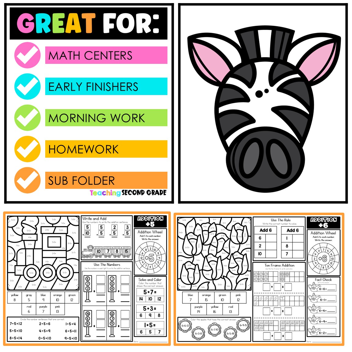 Addition Facts Strategies Math Mats Bundle 10 Printable Activities - Image 4