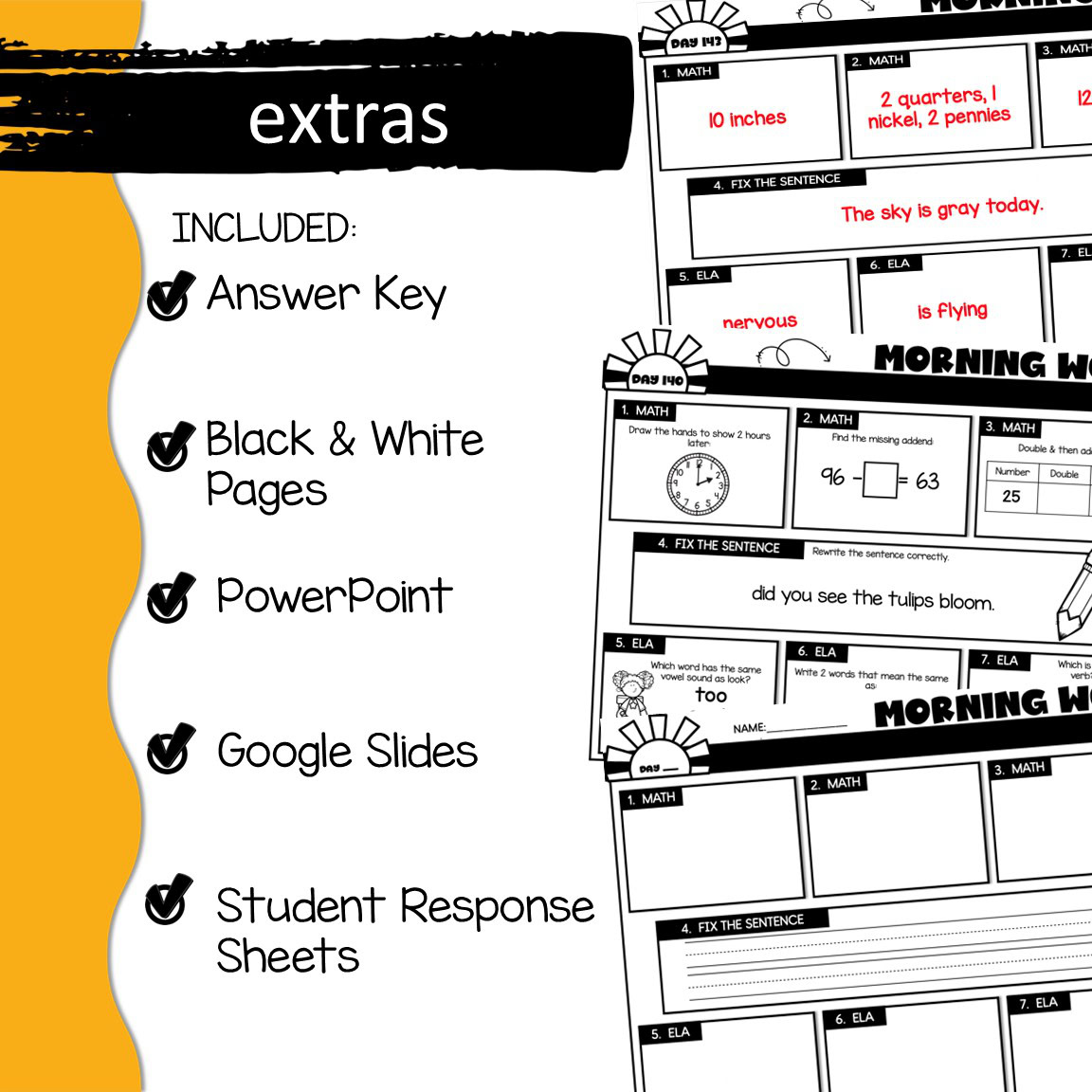 Projectable 2nd Grade Digital Morning Work - 45 Days Slides for Quarter 4 Spiral Review - Image 5