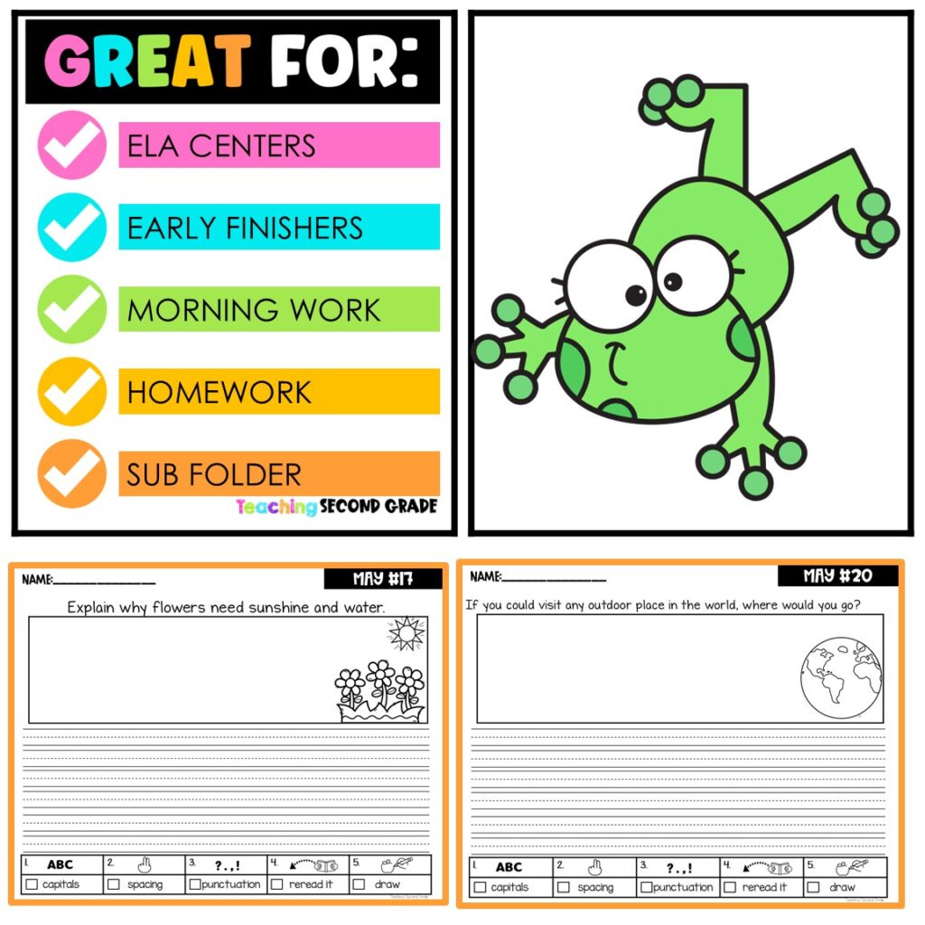May Daily Journal Writing Prompts for 1st and 2nd Grade Bell Ringer ...
