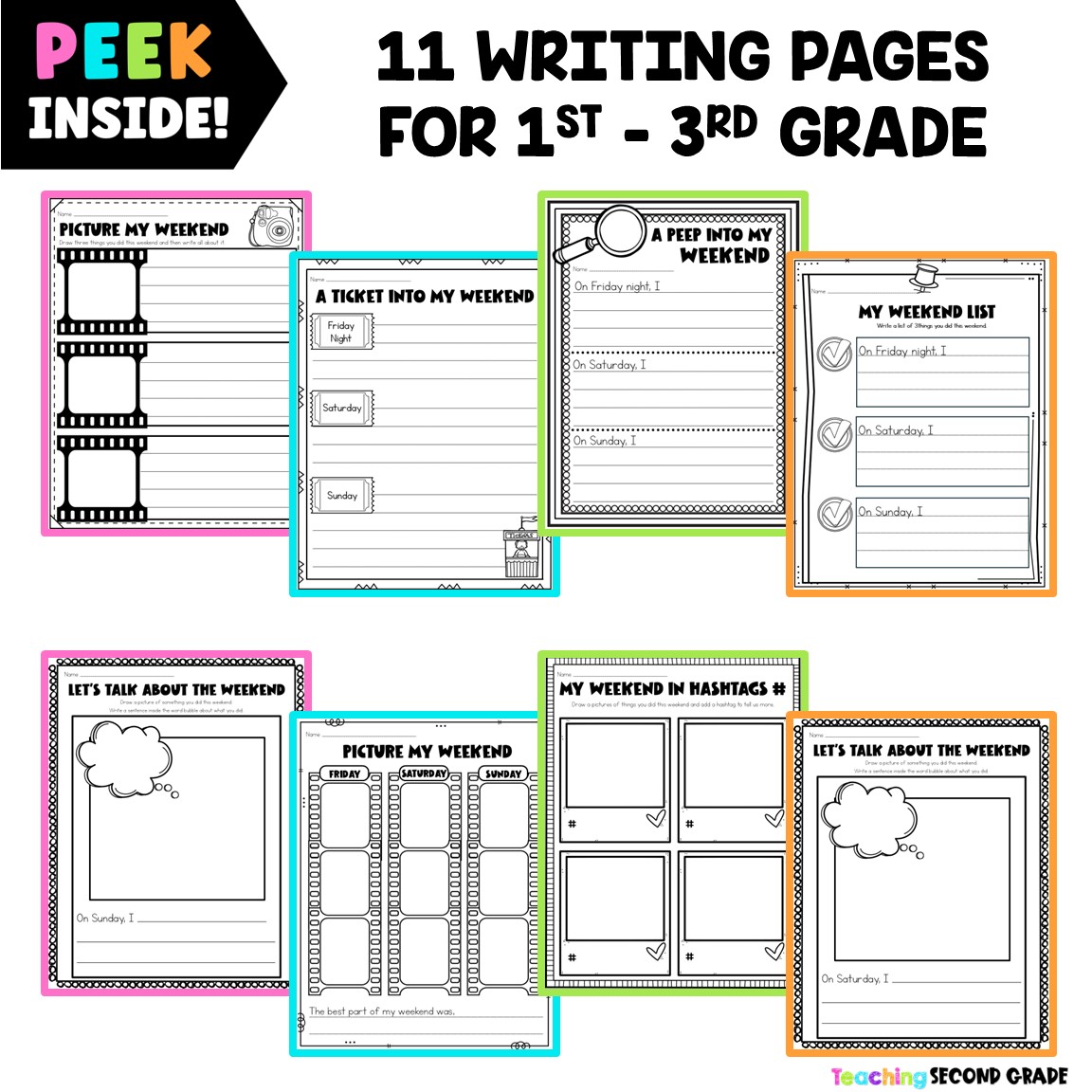 Weekend News Writing Pages – 11 Printable Prompts for Student Reflection - Image 6