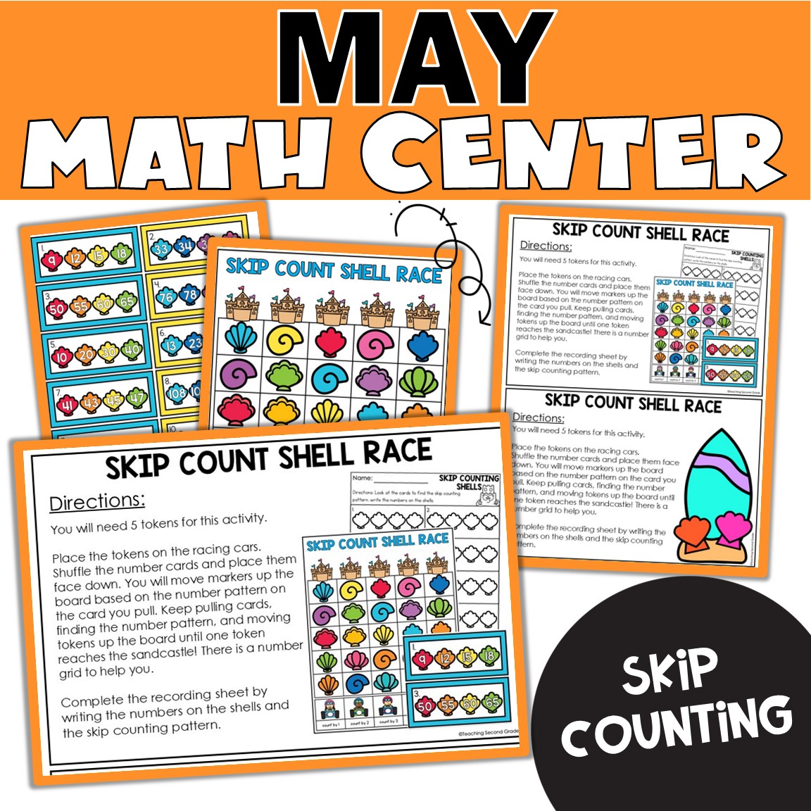 May Skip Counting Math Center | Number Pattern Racing Game for 1st ...