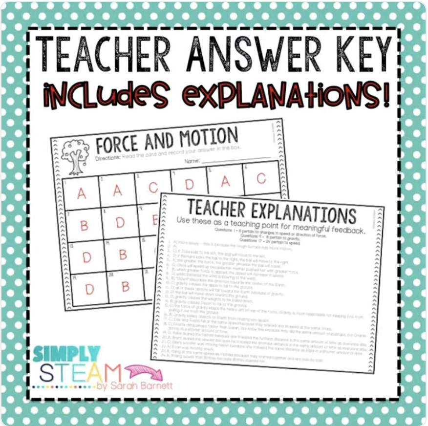 Force and Motion Task Cards - Teaching Ideas Made Easy