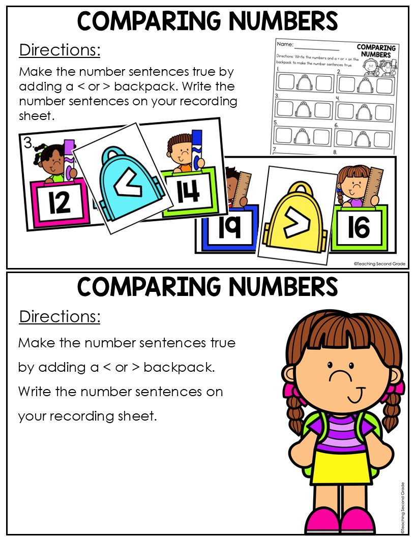 Comparing Numbers Math Center – Greater Than and Less Than Activity ...