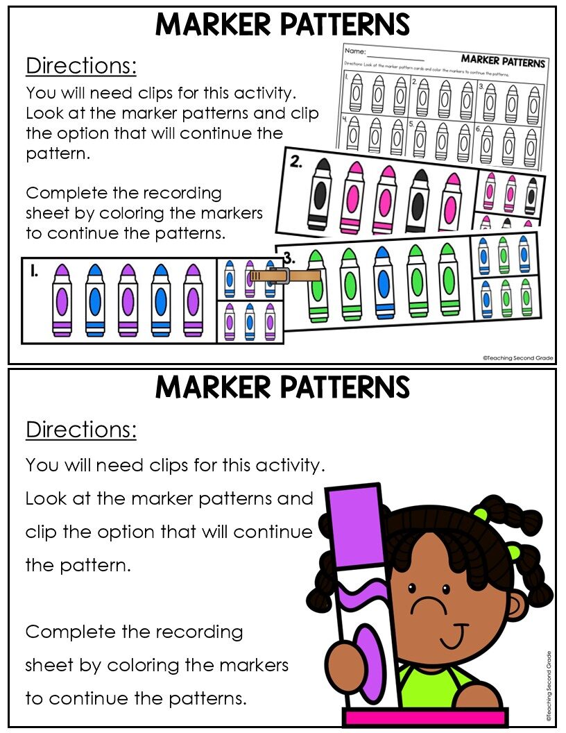 August Pattern Math Center | Back to School Pattern Activities - Image 2