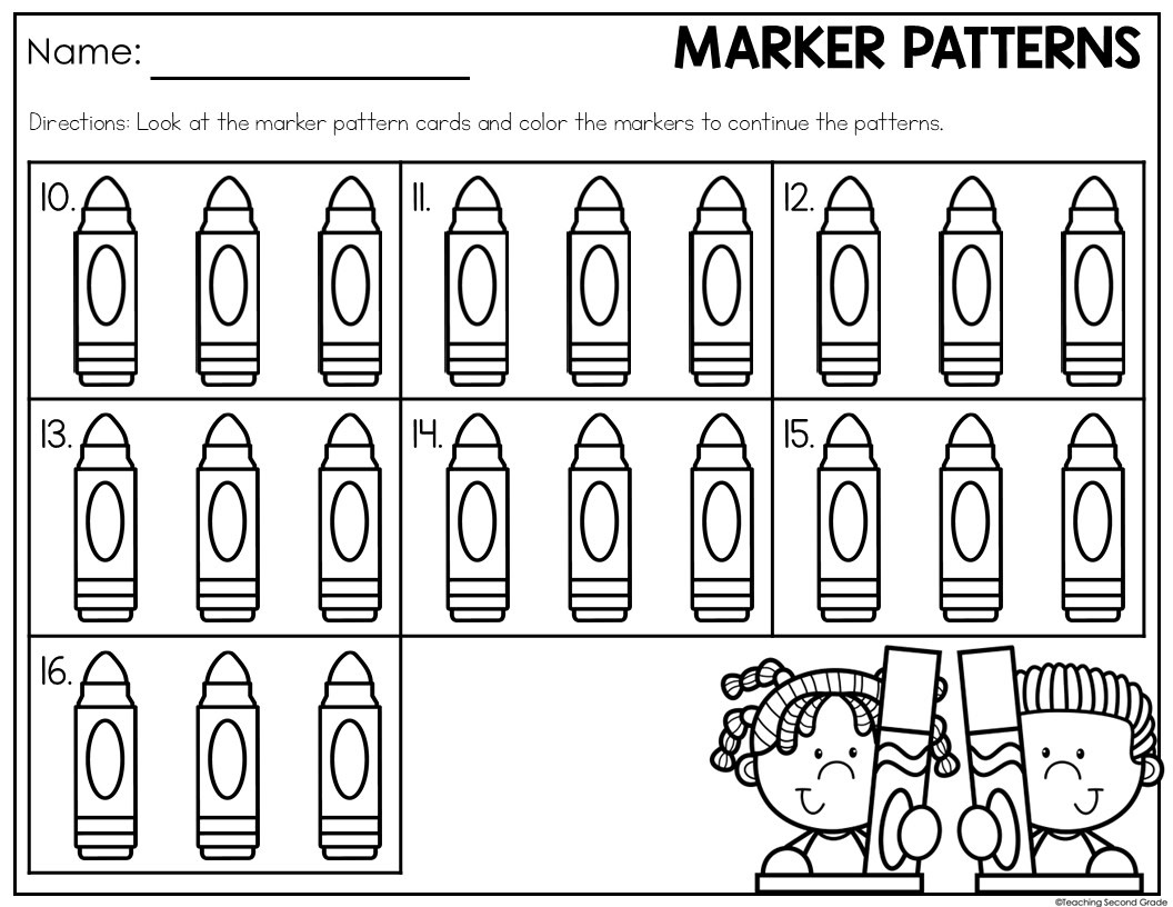 August Pattern Math Center | Back to School Pattern Activities - Image 3
